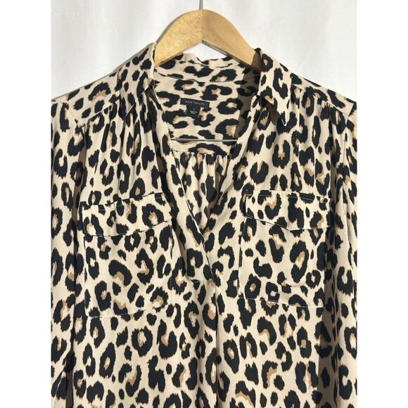 Anne Taylor Animal print pop over Long Sleeve women’s blouse size Small - Picture 7 of 9